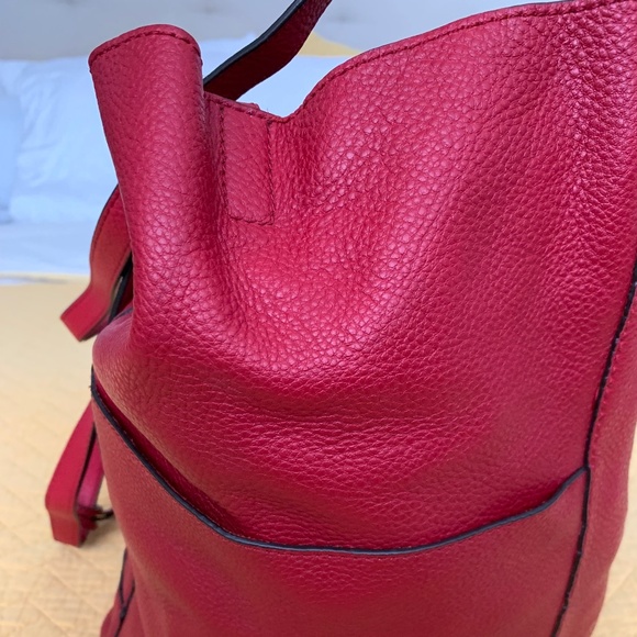 Michael Kors Large Leather Red Tote with Tassels - Picture 6 of 16